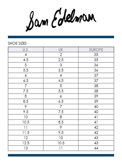 sam edelman shoe sizing|sam edelman size guide.